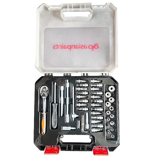 Asian Paints Trucare 46-In-1Pc Socket Ratchet Wrench Set with Flowers Hex, Inner Flat Head Hex, DR Socket, Hex Key Wrenches, DR Universal Joint, Extension Bars, Flexible Extension for Household Repair