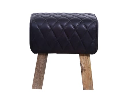 Leather Stool with black finished
