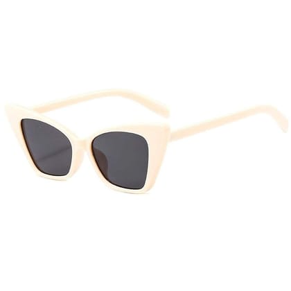 Fancy-Creation UV 400 Protection Retro Vintage Narrow Cat Eye Sunglasses Inspired From Priyanka Chopra For Women (C2 - Light Peach)