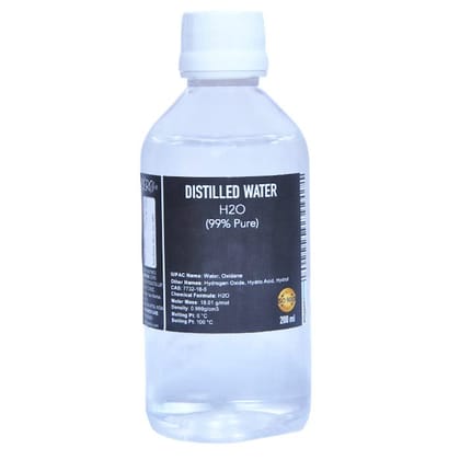 CERO ® NEW DISTILLED WATER 99% Pure [H2O] CAS: 7732-18-5 (200ml)