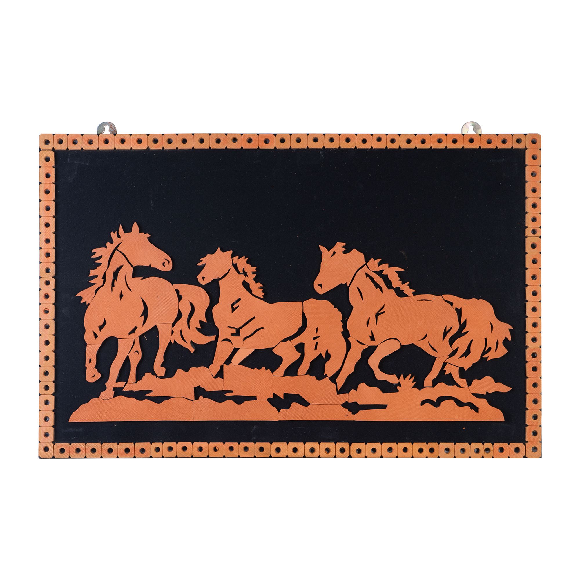 SOWPEACE Handcrafted Terracotta wallart running horse “Running ahead of time ” wall showpiece, premium artisan made wall home decor for living r