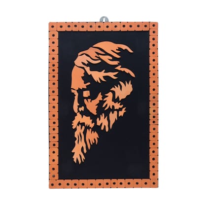 SOWPEACE Handcrafted Terracotta wallart Rabindranath “All hail the great poet! ” wall showpiece, premium artisan made wall home decor for living room, for gift