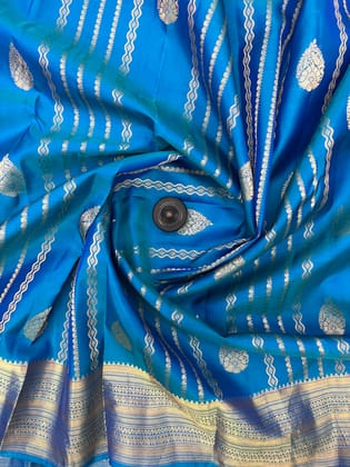 Blue Color Zari Woven Kanjivaram Pure Silk Saree