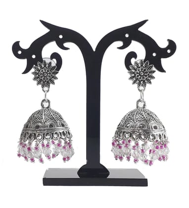 IRENES Antique Silver Oxidized Jhumki