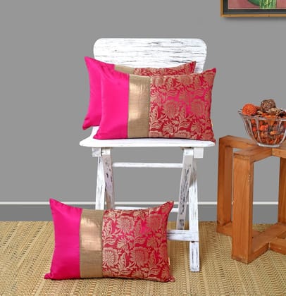 Set of 2 pcs Orange Jacquard cushion cover 12"x18"