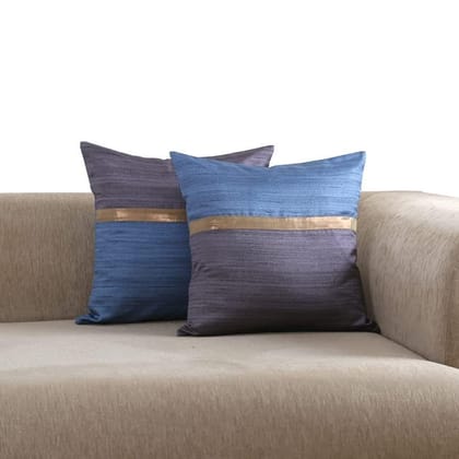 Set of 2 pcs Purple & Blue Solid cushion cover 16"x16"(PCC112PB_C)