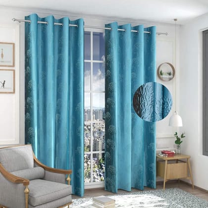 HOMECROWN Window Curtains| Premium Parda| 5ft Set of 1 Tree Punching Curtains for Living Room, Bedroom, and Home