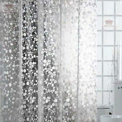 HOMECROWN 3D Pebble Design Semi Transparent Waterproof PVC Shower Curtain with 8 Hooks for Hanging (Transparent, 54x84 Inches/4.5x7 ft)