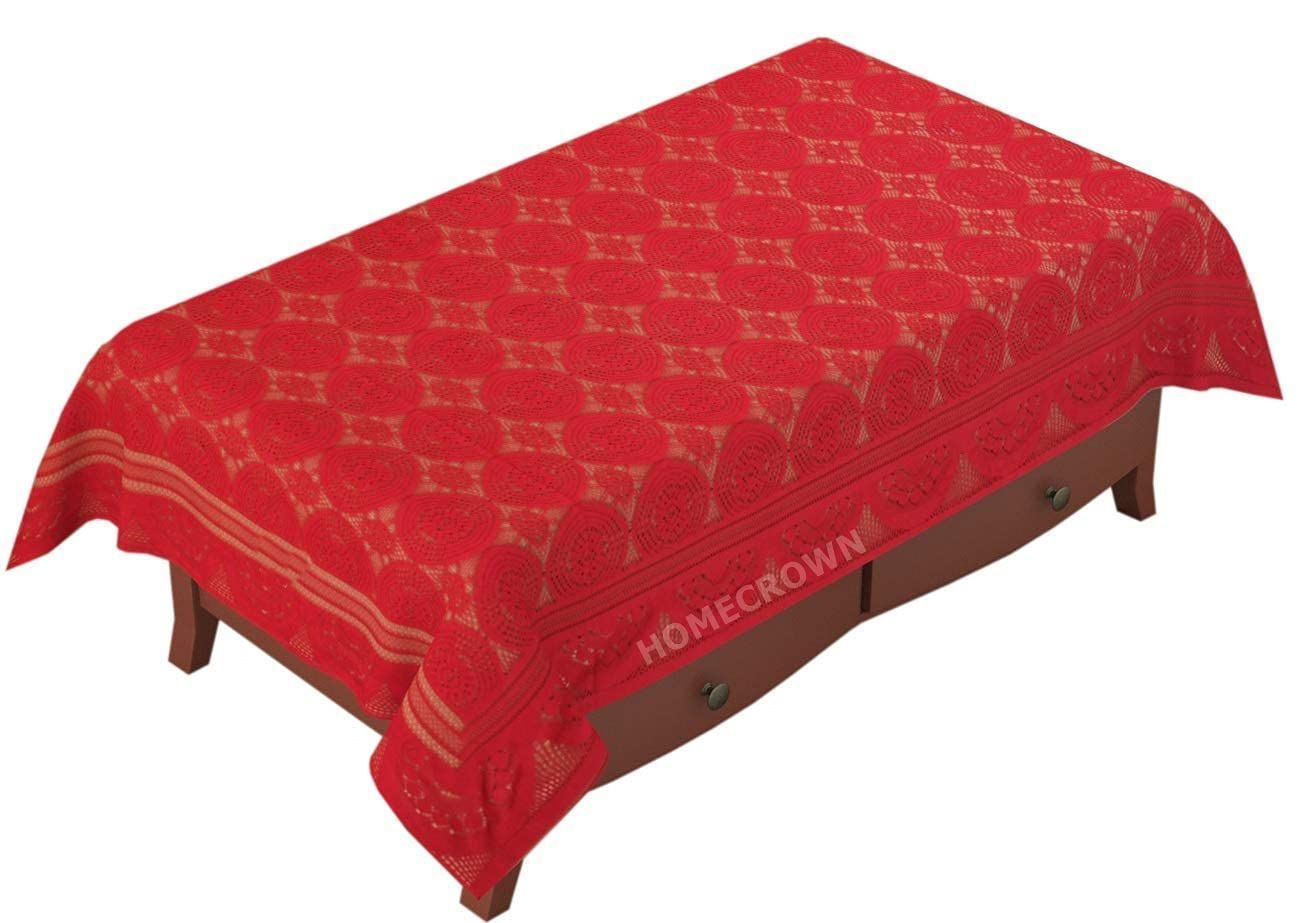 HOMECROWN Cotton Center Table Cover for 4 Seater (Maroon)