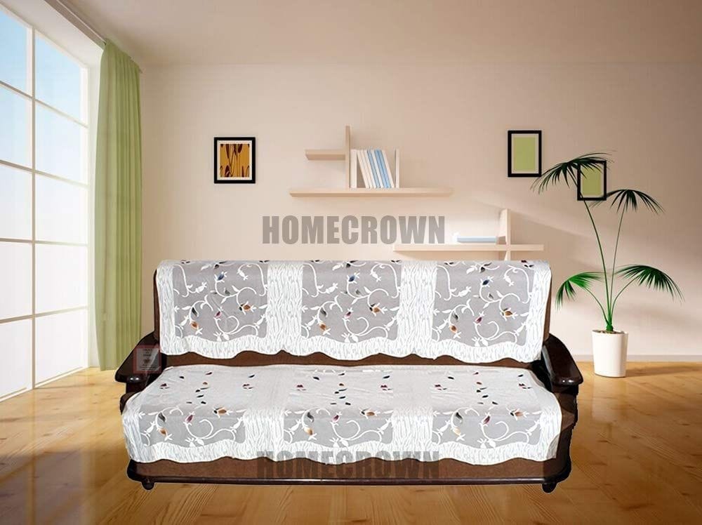 HOMECROWN Cotton Classic 3 Seater Beautiful Design Sofa Cover Set for Living Room - Standard