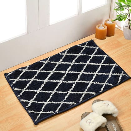 HOMECROWN Microfiber Anti Slip Doormat / Bathmat Non-Slippery Water Absorbent Quick Dry Mat - 12x18 Inch, Blue, Pack of 1 Pc