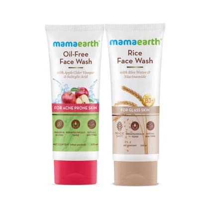 MAMAEARTH Apple cider vinegar + Rice facewash Combo (Pack of 2)