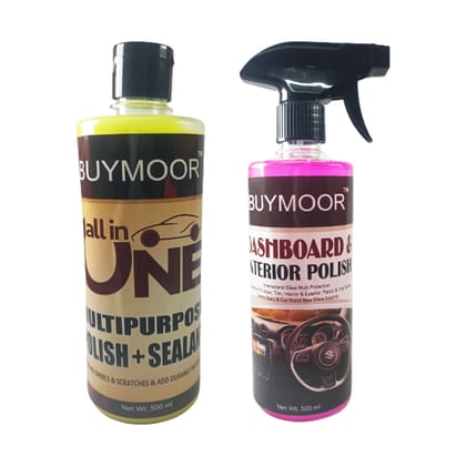 BUYMOOR  All-in-One Car Polish & Dashboard and Interior Polish 1000 ML (pack of  2)