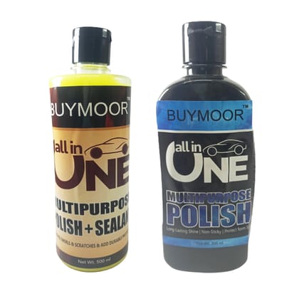 BUYMOOR  All-in-One Car Polish & All-in-One Multipurpose Car Polish - Shine, Protect, Restore 700 ML (pack of  2)