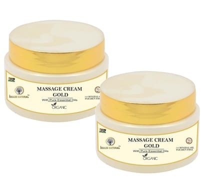 Khadi Natural Massage Gold Cream 50G - Luxurious Gold Infused Body Cream for Skin Nourishment and Radiance - Natural Skincare Pack 2