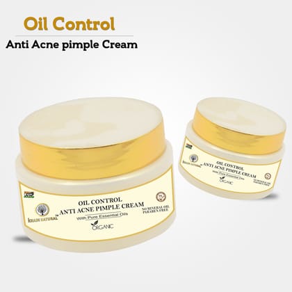 Khadi Natural Oil Control Anti-Acne Pimple Cream 50 G - Acne-Fighting and Oil-Balancing Cream for Clear, Healthy Skin Pack 2