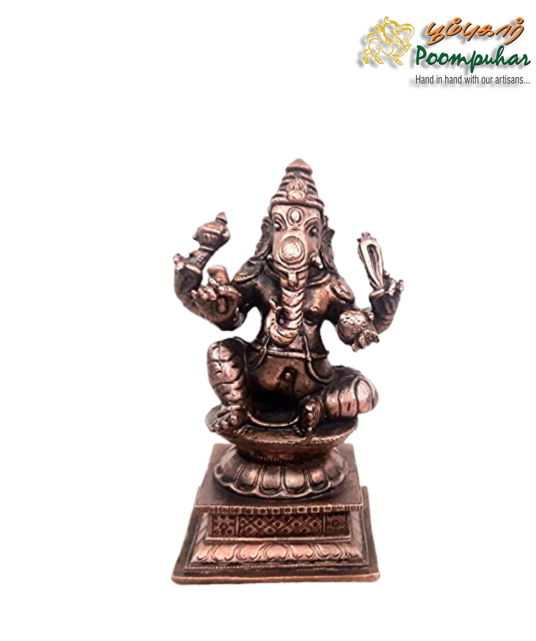 Copper ganesh 4.2 Inches