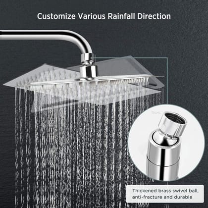 ANMEX Premium 6X6 (6") Stainless Steel UltraSlim Square Rain Shower Head without Arm