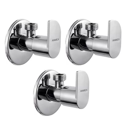 ANMEX Premium quality stainless steel ALVI Angle Valve Cock Chrome Plated - SET OF 3