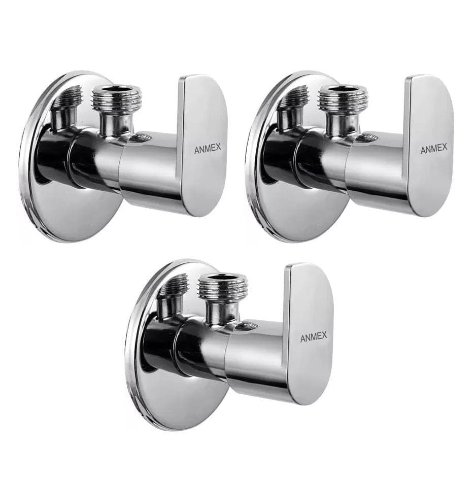 ANMEX Premium quality stainless steel ALVI Angle Valve Cock Chrome Plated - SET OF 3