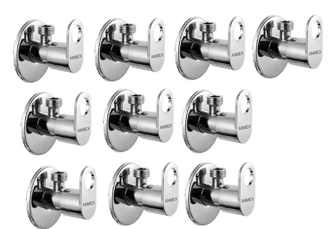 ANMEX Premium quality stainless steel MAXX Angle Valve Cock Chrome Plated - SET OF 10