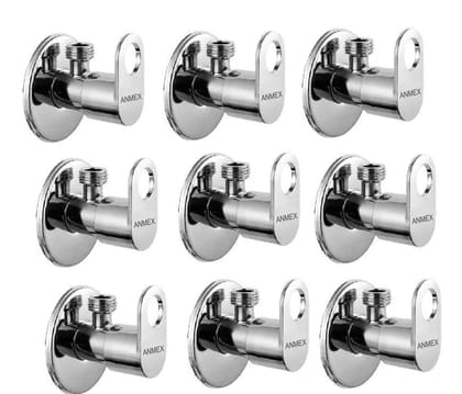 ANMEX Premium quality stainless steel MAXX Angle Valve Cock Chrome Plated - SET OF 9