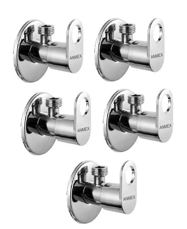 ANMEX Premium quality stainless steel MAXX Angle Valve Cock Chrome Plated - SET OF 5