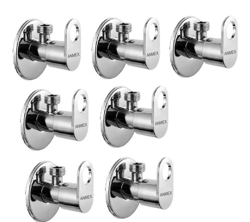 ANMEX Premium quality stainless steel MAXX Angle Valve Cock Chrome Plated - SET OF 7