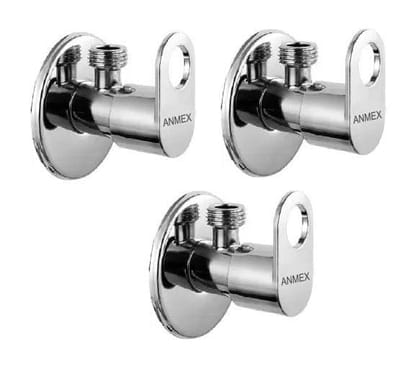 ANMEX Premium quality stainless steel MAXX Angle Valve Cock Chrome Plated - SET OF 3