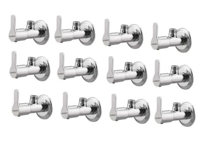 ANMEX Premium quality stainless steel FLORA Angle Valve Cock Chrome Plated - SET OF 12