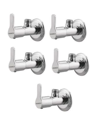 ANMEX Premium quality stainless steel FLORA Angle Valve Cock Chrome Plated - SET OF 5