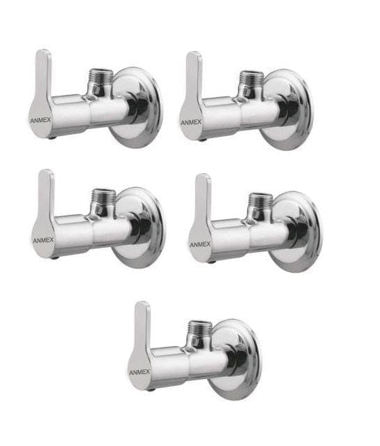 ANMEX Premium quality stainless steel FLORA Angle Valve Cock Chrome Plated - SET OF 5