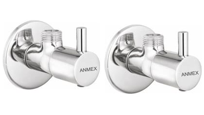 ANMEX Premium quality stainless steel TURBO Angle Valve Cock Chrome Plated - SET OF 2