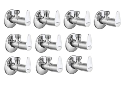 ANMEX Premium quality stainless steel JAZZ Angle Valve Cock Chrome Plated - SET OF 10