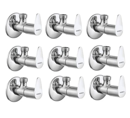 ANMEX Premium quality stainless steel JAZZ Angle Valve Cock Chrome Plated - SET OF 9