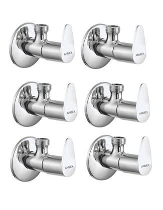 ANMEX Premium quality stainless steel JAZZ Angle Valve Cock Chrome Plated - SET OF 6