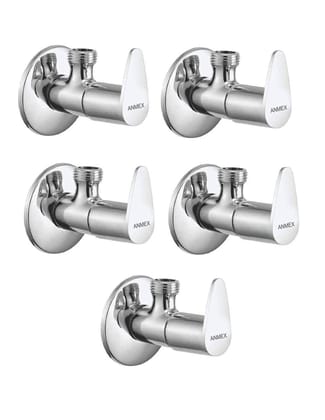 ANMEX Premium quality stainless steel JAZZ Angle Valve Cock Chrome Plated - SET OF 5