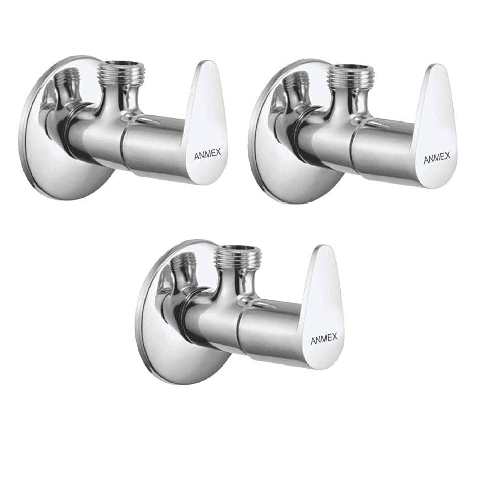 ANMEX Premium quality stainless steel JAZZ Angle Valve Cock Chrome Plated - SET OF 3