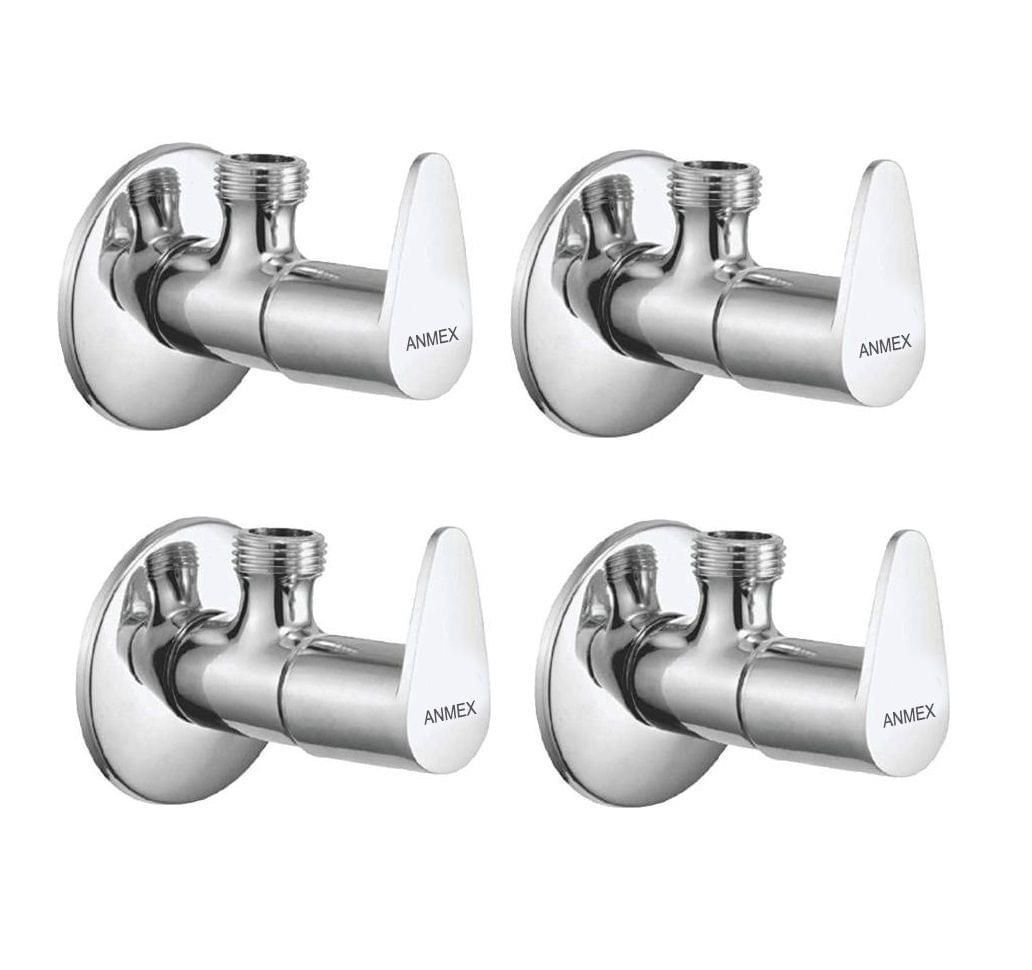 ANMEX Premium quality stainless steel JAZZ Angle Valve Cock Chrome Plated - SET OF 4