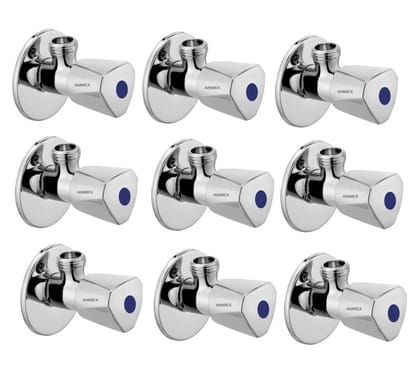 ANMEX Premium quality stainless steel ACURA Angle Valve Cock Chrome Plated - SET OF 9