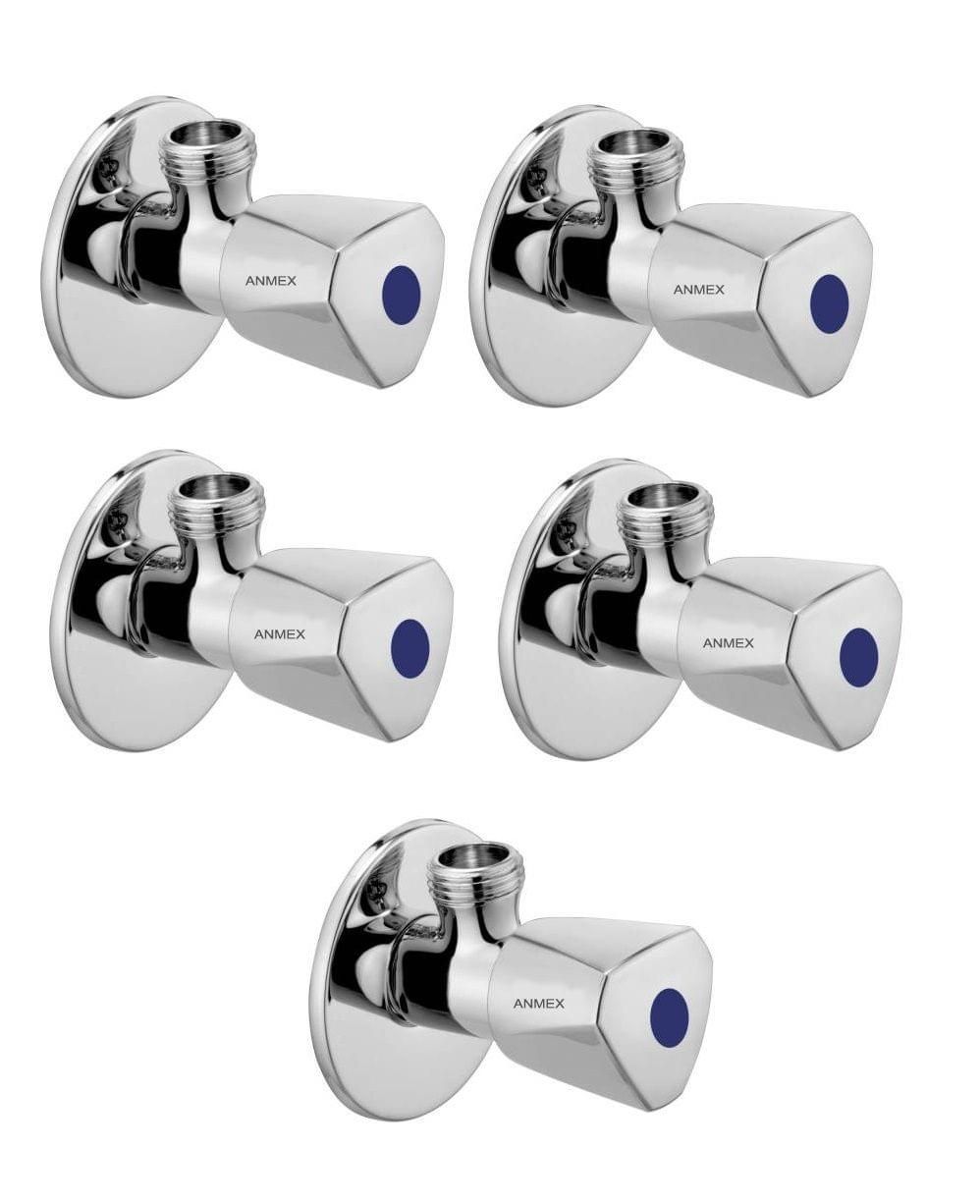 ANMEX Premium quality stainless steel ACURA Angle Valve Cock Chrome Plated - SET OF 5