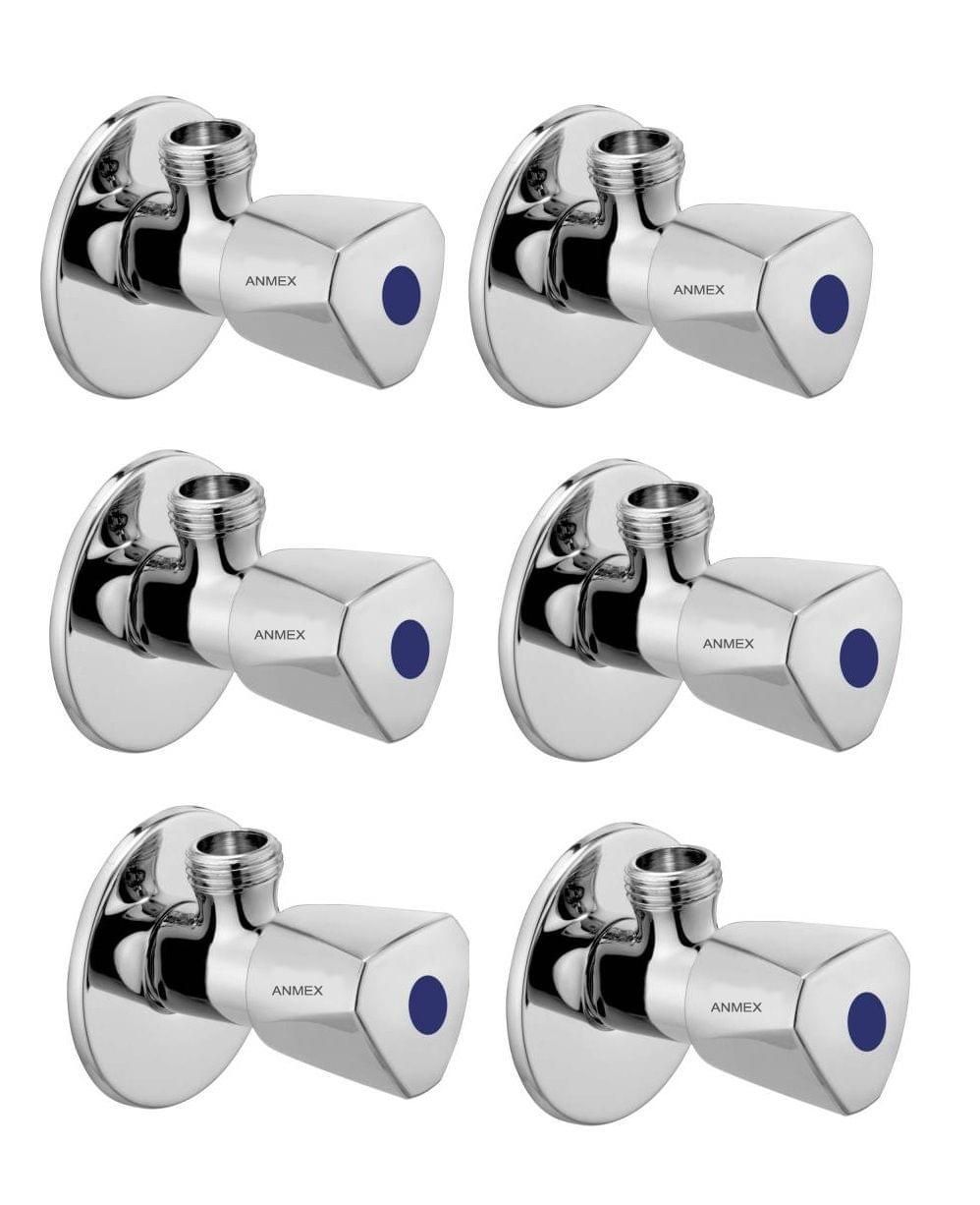 ANMEX Premium quality stainless steel ACURA Angle Valve Cock Chrome Plated - SET OF 6