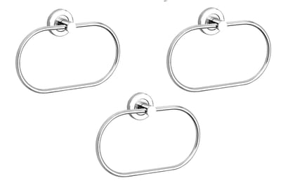 ANMEX OAVL Stainless Steel Towel Ring for Bathroom/Wash Basin/Napkin-Towel Hanger/Bathroom Accessories - PACK OF 3