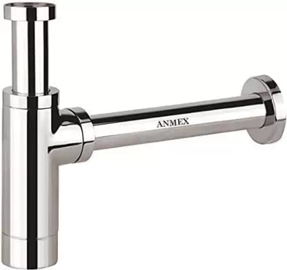 ANMEX Bottle Trap Super with 12 Inch Pipe and Wall Mount Installation Type for Bathroom Basin Kitchen Sink Drain Water Outlet (Chrome)