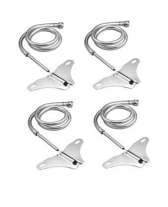 ANMEX Butterfly Stainless Steel Jet Spray/Toilet Jet or Bidget Spray Silver with Heavy PVC Hose - SET OF 4