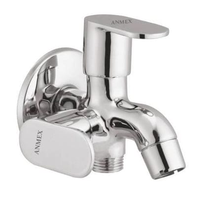 ANMEX Oval shape 2 in 1 (2Way) Bib Cock Bathroom/Kitchen Tap with Wall Flange