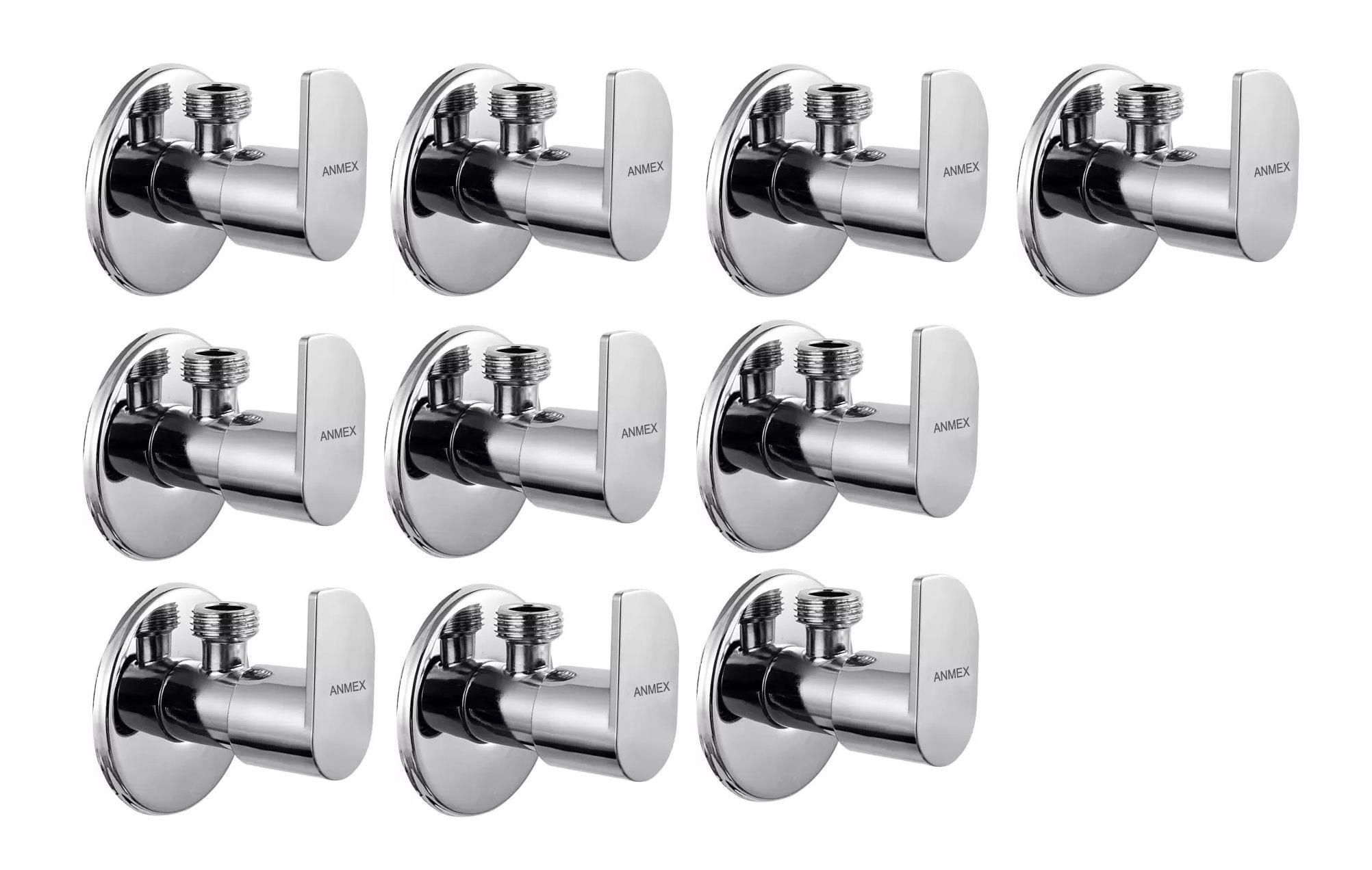 ANMEX Premium quality stainless steel ALVI Angle Valve Cock Chrome Plated - SET OF 10