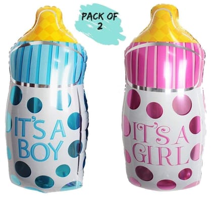 Clastik Baby Shower Bottle Shape Foil Balloons /Feeder Foil Balloon / Baby Shower Decoration Material (Pack of 2)