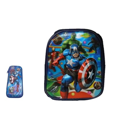 Clastik Kid's Multicolour 14-Inch 3D Embossed Avengers 2-Compartment Backpack (3-10 Years)