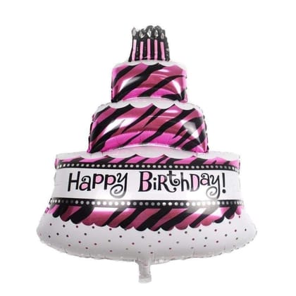 CLASTIK Happy Birthday Cake Shape Foil Balloon